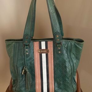 L.A.M.B. Gwen Stefani Rocksteady Green Leather Large Tote Bag
